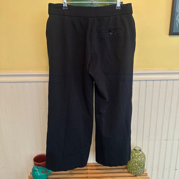 Spanx Womens Blue Wide-Leg Pinstripe Pants XL - Picture 2 of 8